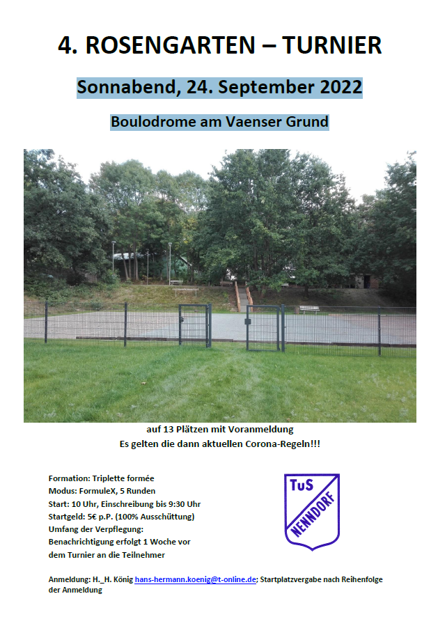 4 Rosengartenturnier Plakat